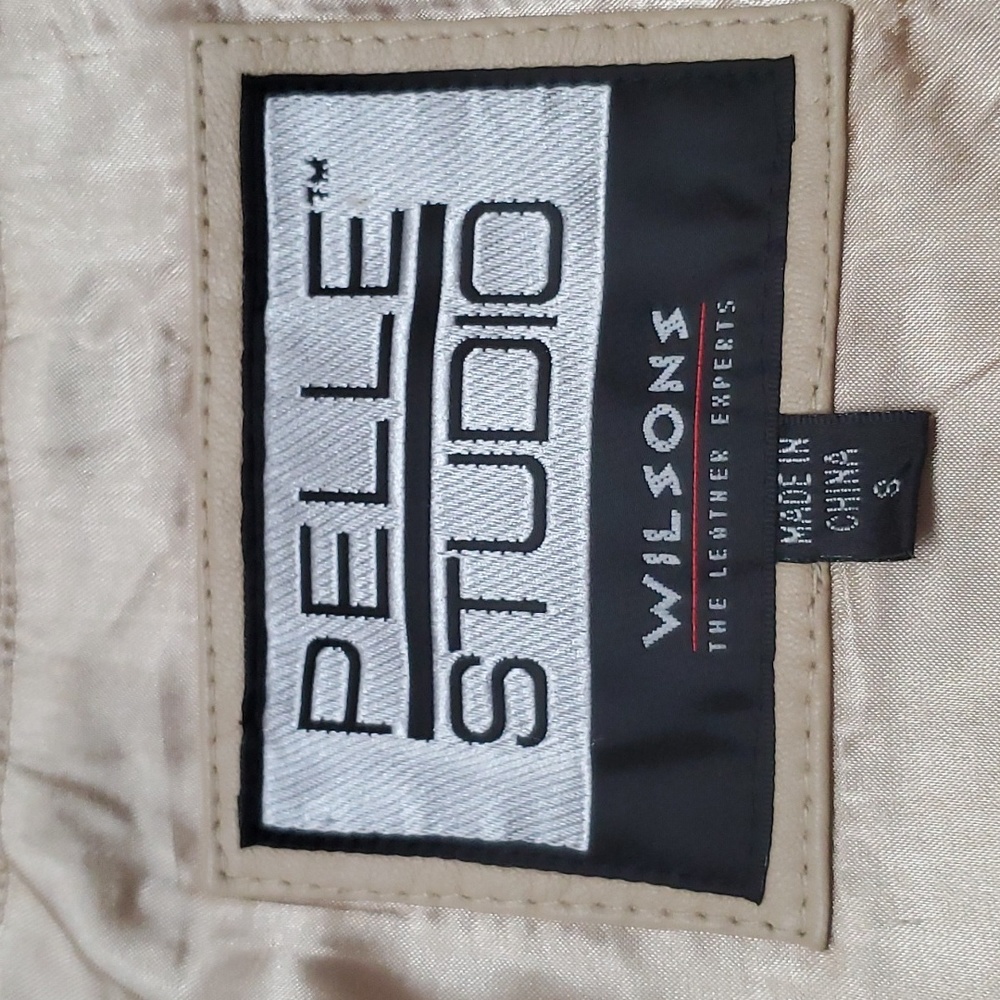 Beige Leather Jacket - Picture 7 of 8